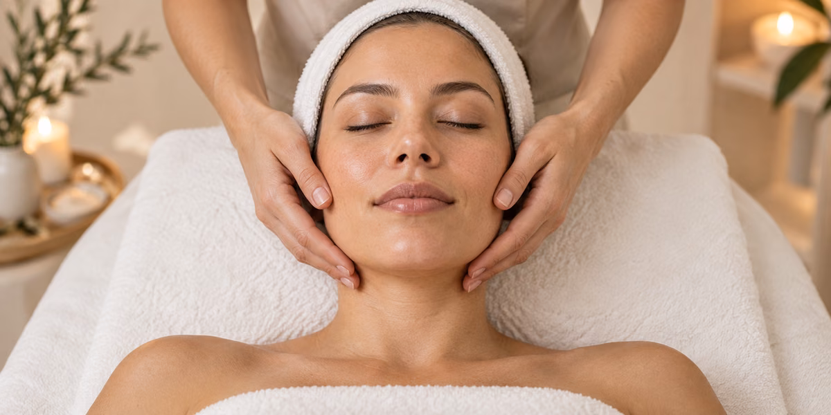 Gentle facial massage for the Glow and Go Mini Facial